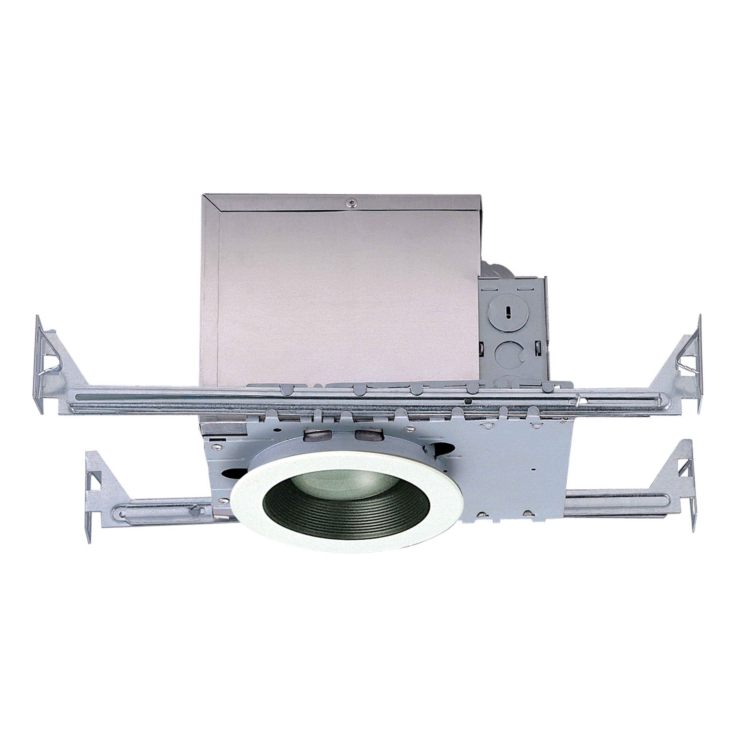 4-inch Galvanized Recessed Light Housing with Damp Rated Build and 120V Input