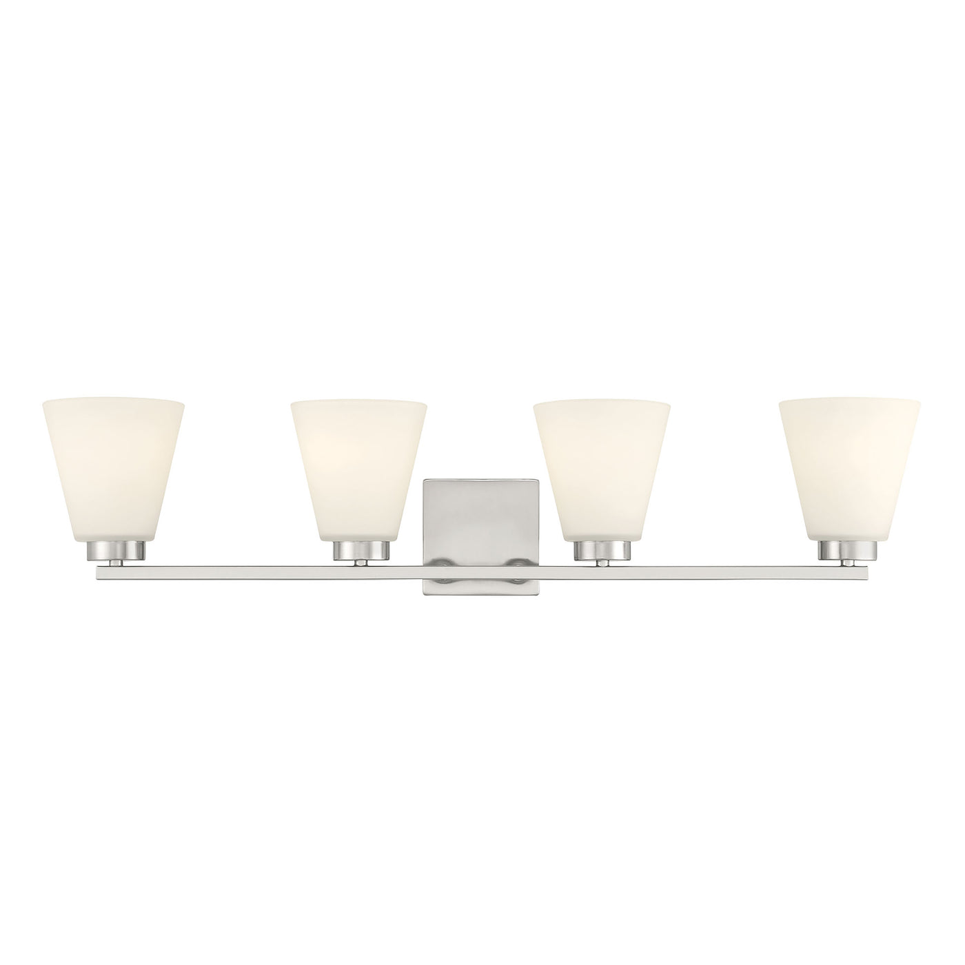 31-inch Strayhan Brushed Nickel 4-Light White Frosted Glass Bathroom Vanity Light