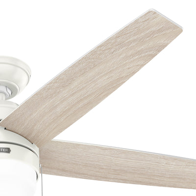 52 inch Bardot Fresh White Ceiling Fan with LED Light Kit and Pull Chain