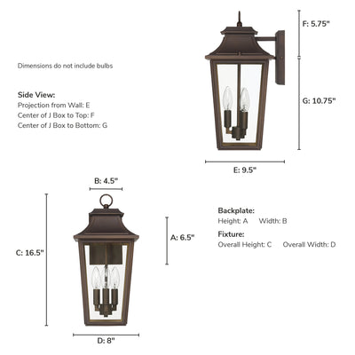 Spring Cove 17-inch 3-light Matte Bronze Outdoor Wall Light with Clear Glass