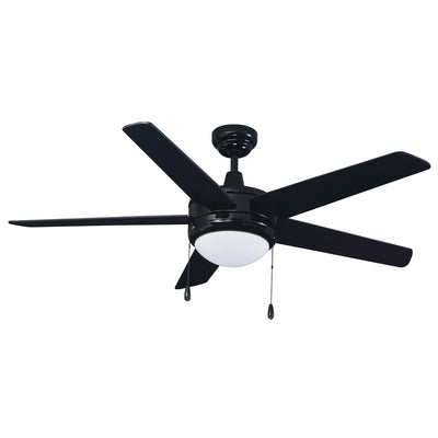 52 Inch Mirage IV AC Black Indoor Ceiling Fan 5-Blade Reversible