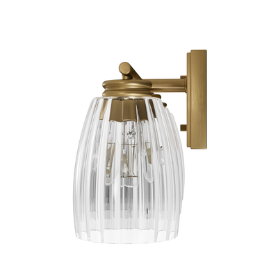 Rossmoor 20.5-inch 3-light Luxe Gold Vanity Light with Clear Fluted Glass
