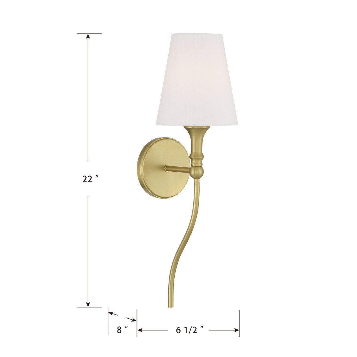 6.5'' Mairbourne Vintage Brass 1 Light Wall Sconce