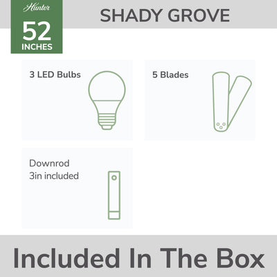 52 inch Shady Grove Noble Bronze Ceiling Fan with LED Light Kit and Pull Chain