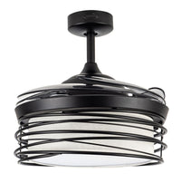 Luna 48 Inch 1 Light Color Adjustable Fan in Black with Retractable Blades