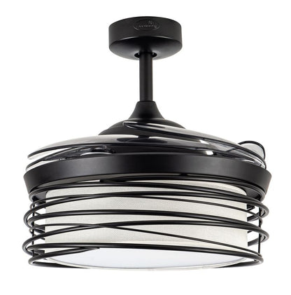 Luna 48 Inch 1 Light Color Adjustable Fan in Black with Retractable Blades