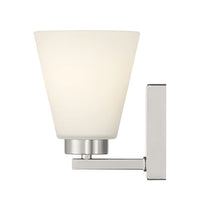 6.75-inch Strayhan Brushed Nickel 1-Light White Frosted Glass Wall Sconce