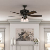 54 inch Promenade ENERGY STAR® Brittany Bronze Ceiling Fan with LED Light Kit and Handheld Remote