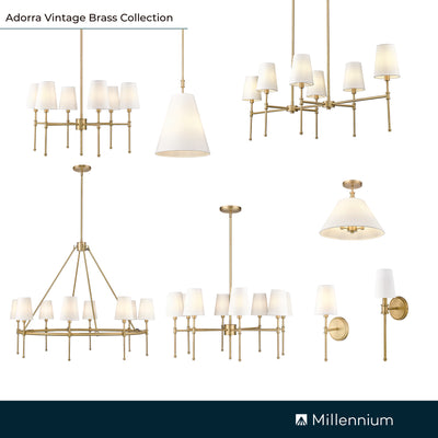 24'' Adorra Vintage Brass 3 Light Pendant