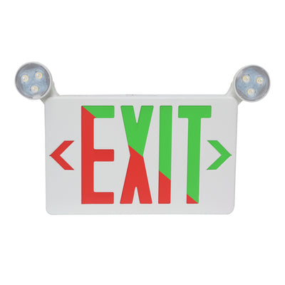 11.75-inch White Exit and Emergency Combo Light with 2.2W Output and 120-277V Input