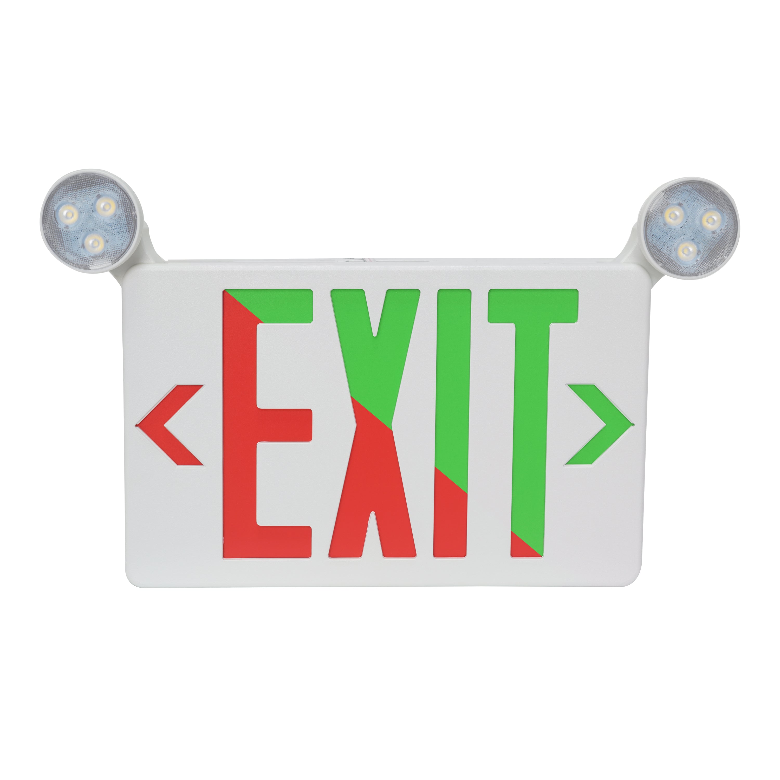 11.75-inch White Exit and Emergency Combo Light with 2W Output and Self Diagnostic Testing