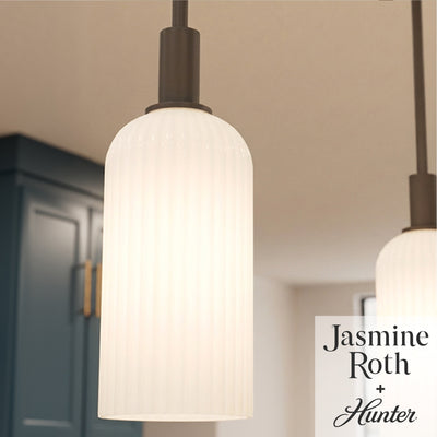 Beverly Glen 4-inch 1-light Matte Bronze Pendant with Milk Glass
