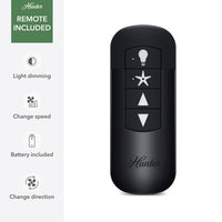 20 inch Rotonda Matte Black Ceiling Fan with LED Light Kit and Handheld Remote