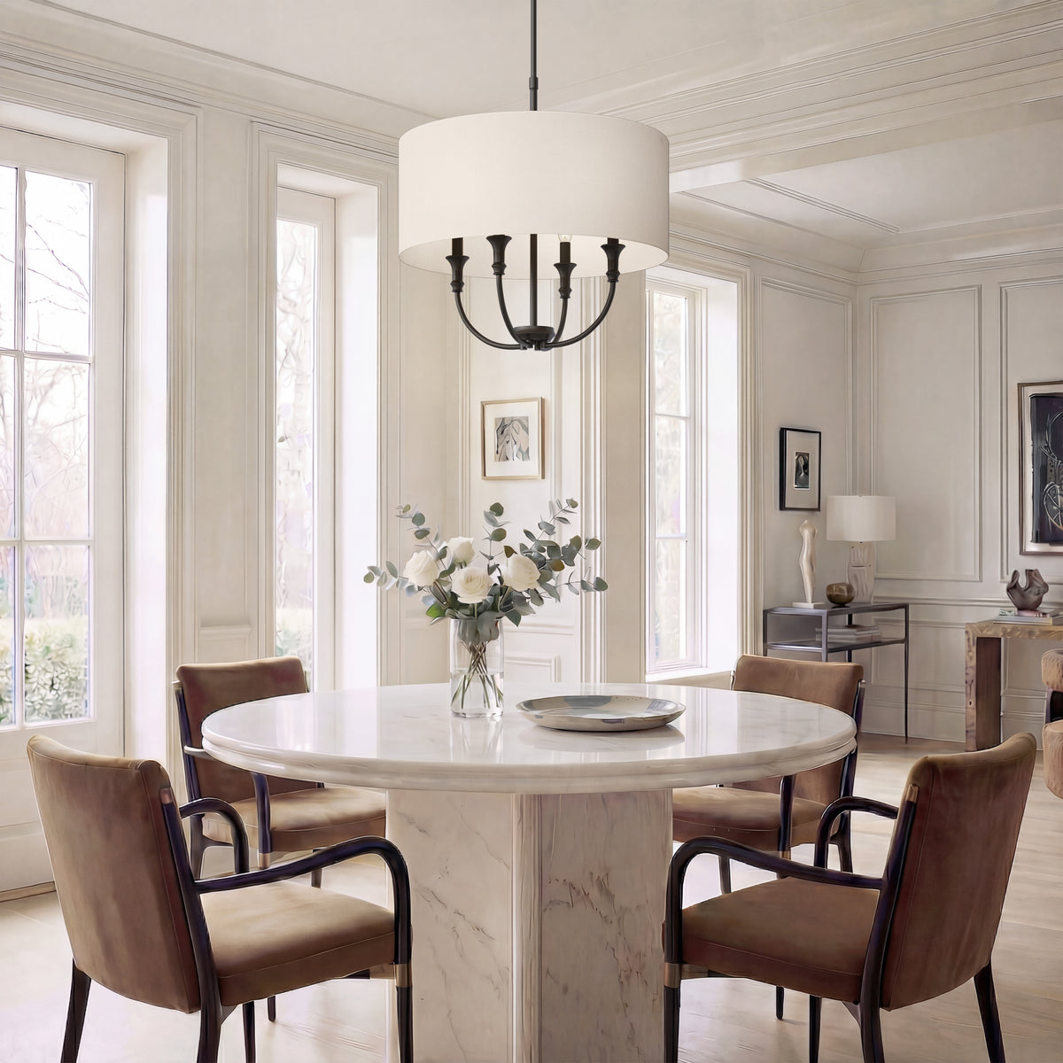 24'' Mairbourne Matte Black 4 Light Pendant