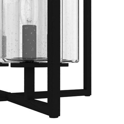 Kerrison 14.5-inch 4-light Natural Black Iron Semi-Flush Mount with Seeded Glass