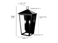 11'' Munger Powder Coated Black 2 Light Wall Sconce