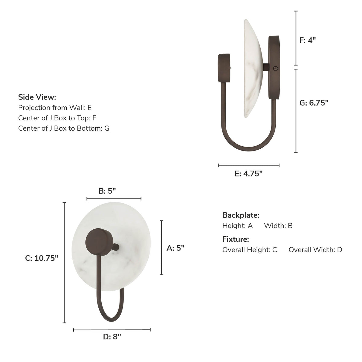 Amara Crest 8-inch 1-light Matte Bronze and Cast Alabaster LED Wall Sconce with Cast Alabaster Resin Shade