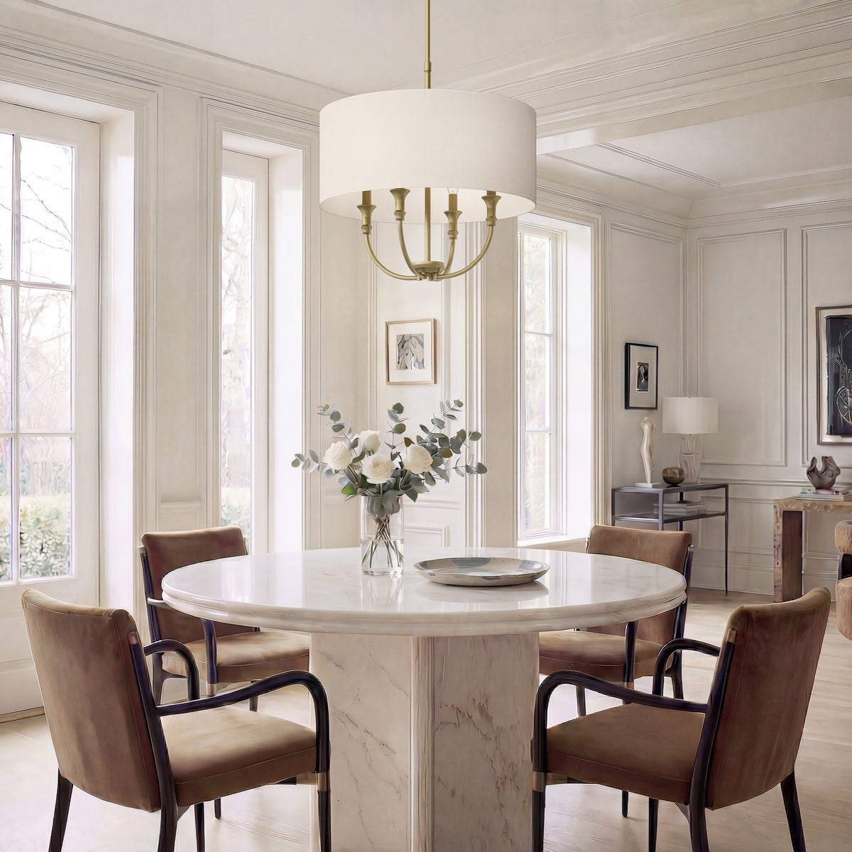 24'' Mairbourne Vintage Brass 4 Light Pendant
