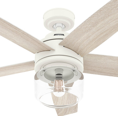 52 inch Margo Textured White Ceiling Fan with LED Light Kit and Handheld Remote