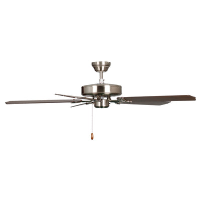 52 Inch Desert Moon AC Brushed Nickel Indoor Ceiling Fan 5 Walnut Blade Reversible