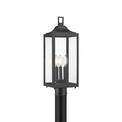 20.5'' Halston Powder Coated Black 3 Light Post Lantern