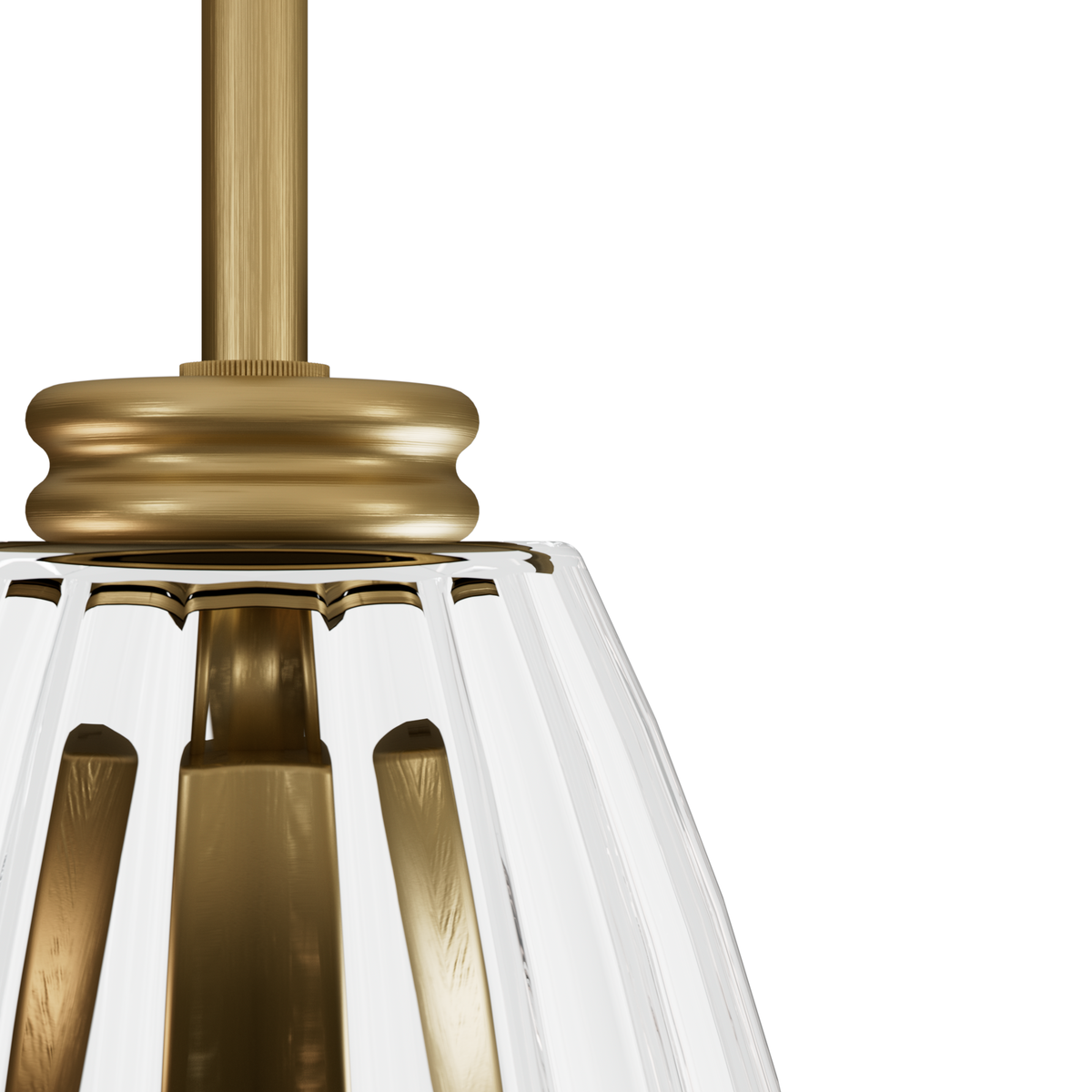 Rossmoor 6-inch 1-light Luxe Gold Pendant with Clear Fluted Glass