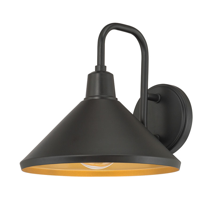 9.75-inch Vectra Powder Coated Black 1-Light Outdoor Wall Sconce