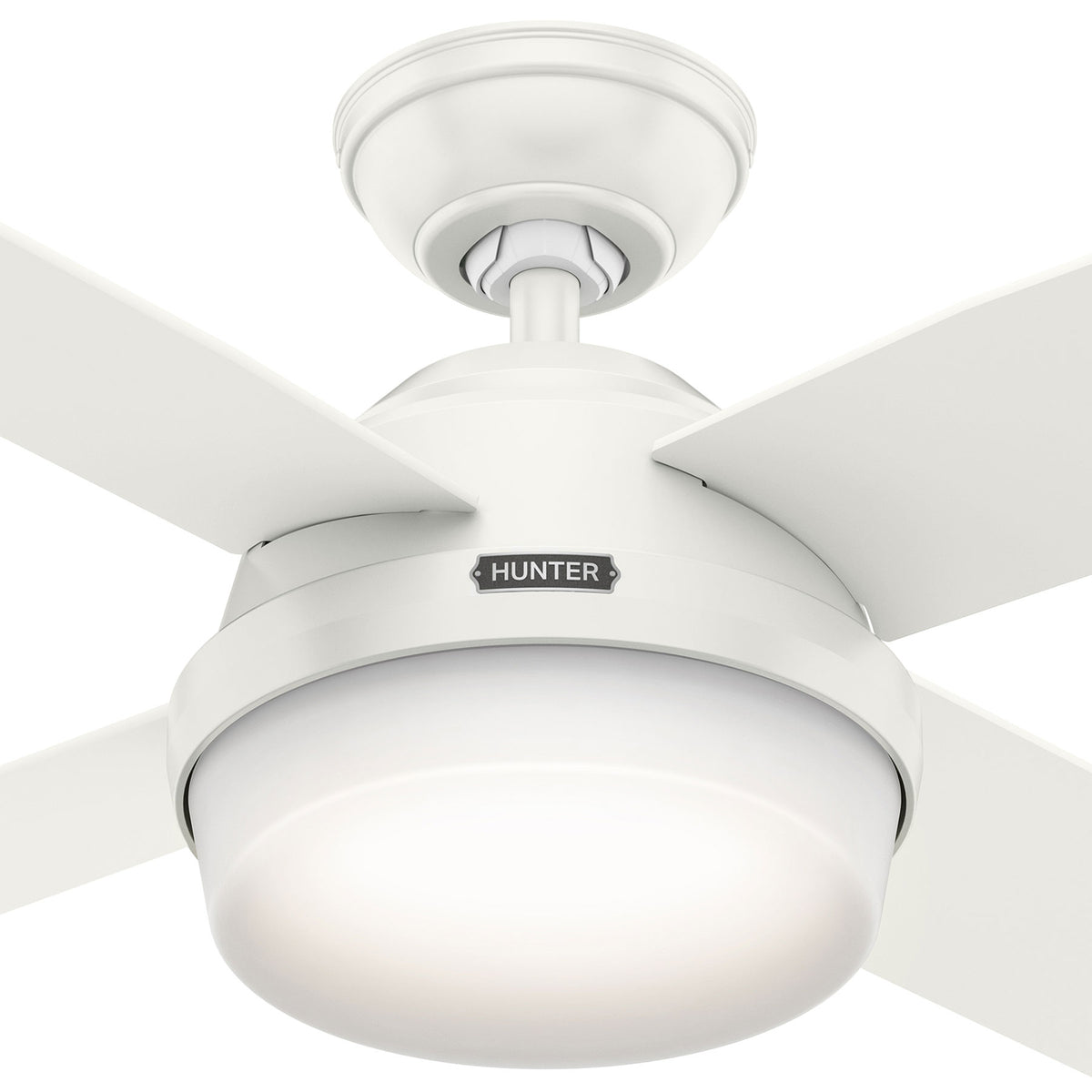 44 inch Dempsey Fresh White Ceiling Fan with LED Light Kit and Handheld Remote
