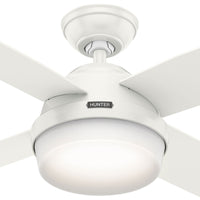 44 inch Dempsey Fresh White Ceiling Fan with LED Light Kit and Handheld Remote