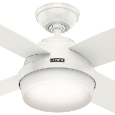 44 inch Dempsey Fresh White Ceiling Fan with LED Light Kit and Handheld Remote