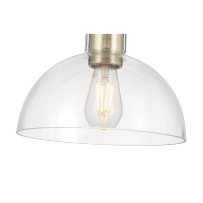9'' Knightsdale Modern GoldClear 1 Light Semi-Flush Mount