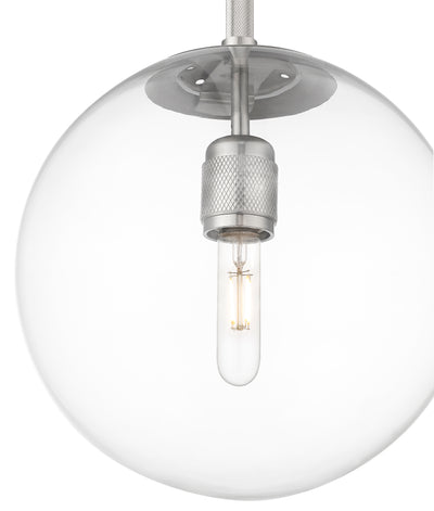 12-inch Kairo Brushed Nickel 1-Light Clear Glass Pendant Light