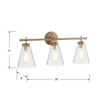27'' Aliza Modern Gold 3 Light Bath Vanity