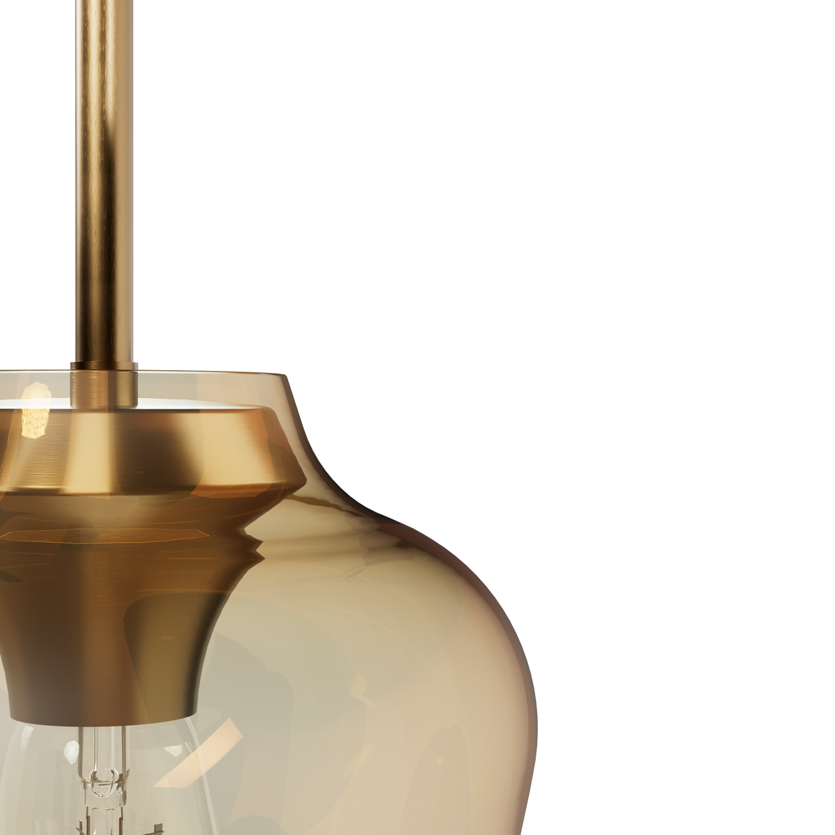 Vidria 7.25-inch 1-light Alturas Gold Pendant with Amber Iridescent Glass
