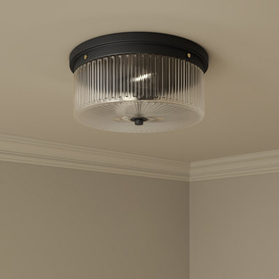 5.25'' Virette Matte Black 2 Light Flush Mount