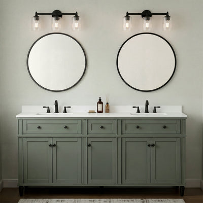 23.75'' Ryehouse Matte Black 3 Light Bath Vanity