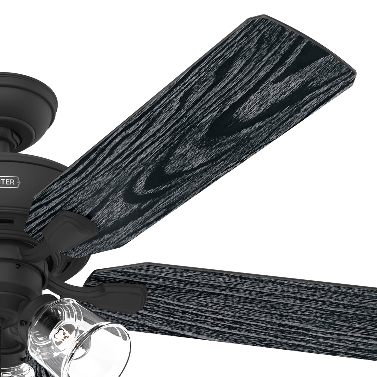 52 inch Rosner Matte Black Ceiling Fan with LED Light Kit and Pull Chain