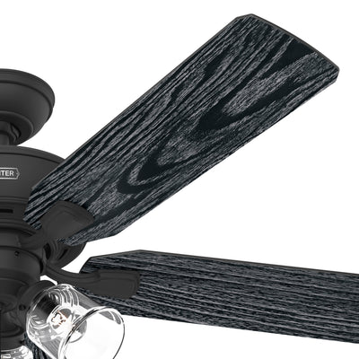 52 inch Rosner Matte Black Ceiling Fan with LED Light Kit and Pull Chain