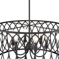 12'' Arelyn Matte Black 6 Light Pendant