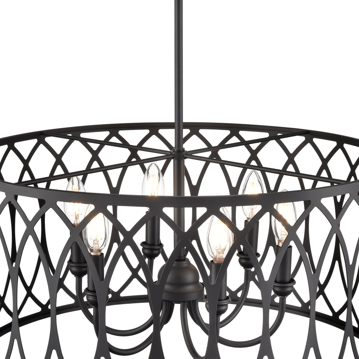 12'' Arelyn Matte Black 6 Light Pendant