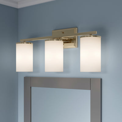22-inch Verlana Modern Gold 3-Light Etched White Glass Bathroom Vanity Light