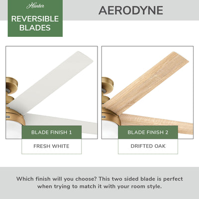 60 inch Aerodyne Wi-Fi ENERGY STAR® Luxe Gold Ceiling Fan with LED Light Kit and Handheld Remote