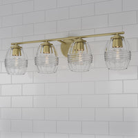 30.5'' Miravelle Vintage Brass 4 Light Bath Vanity