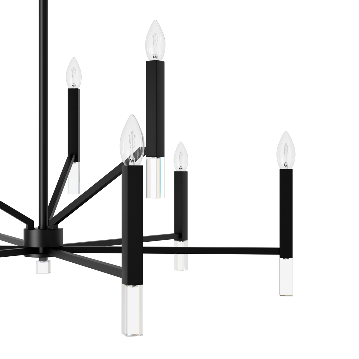 Sunjai 40-inch 9-light Matte Black Chandelier