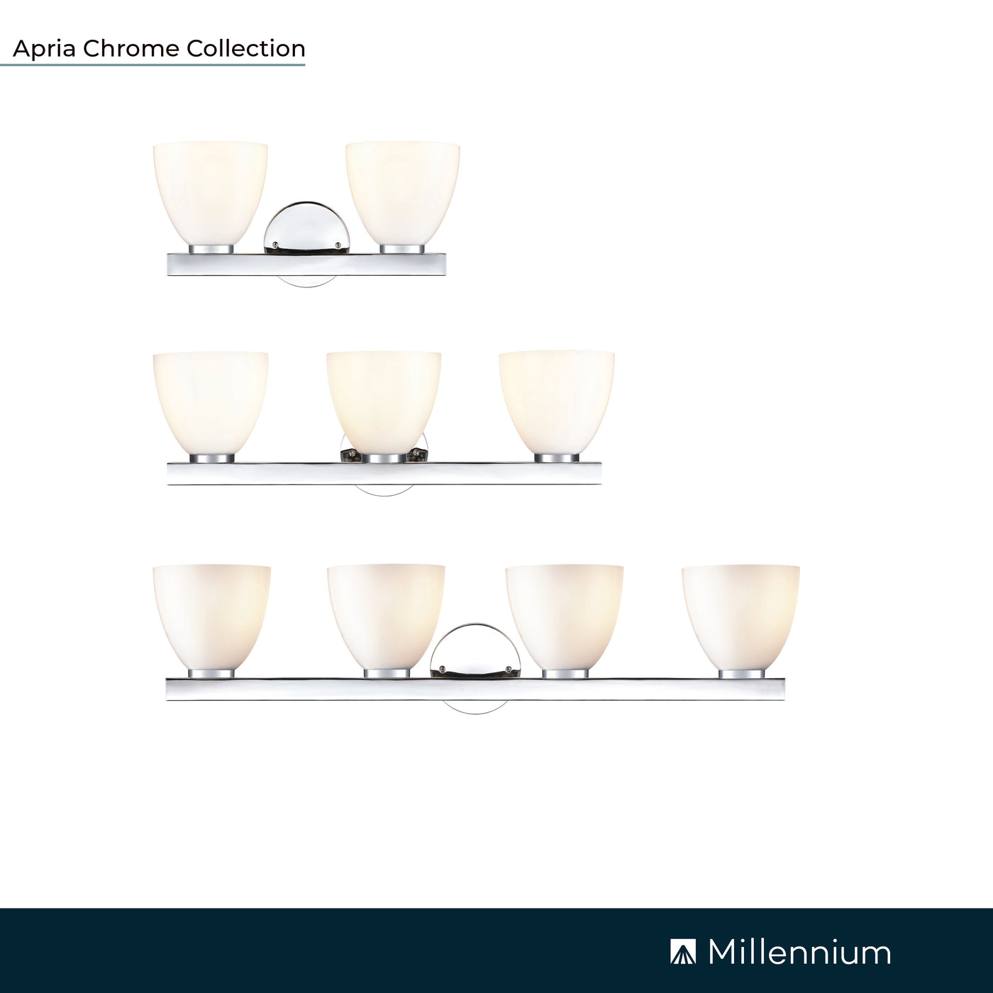 15.75'' Apria Polished Chrome 2 Light Bath Vanity