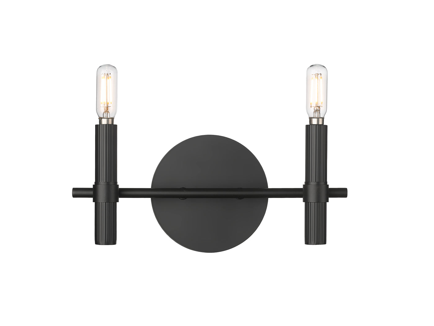 13'' Skyva Matte Black 2 Light Bath Vanity