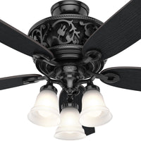54 inch Promenade ENERGY STAR® Gloss Black Ceiling Fan with LED Light Kit and Handheld Remote