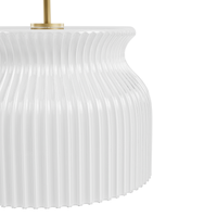 Harlowe 14-inch 1-light Luxe Gold Pendant with Cased White Glass