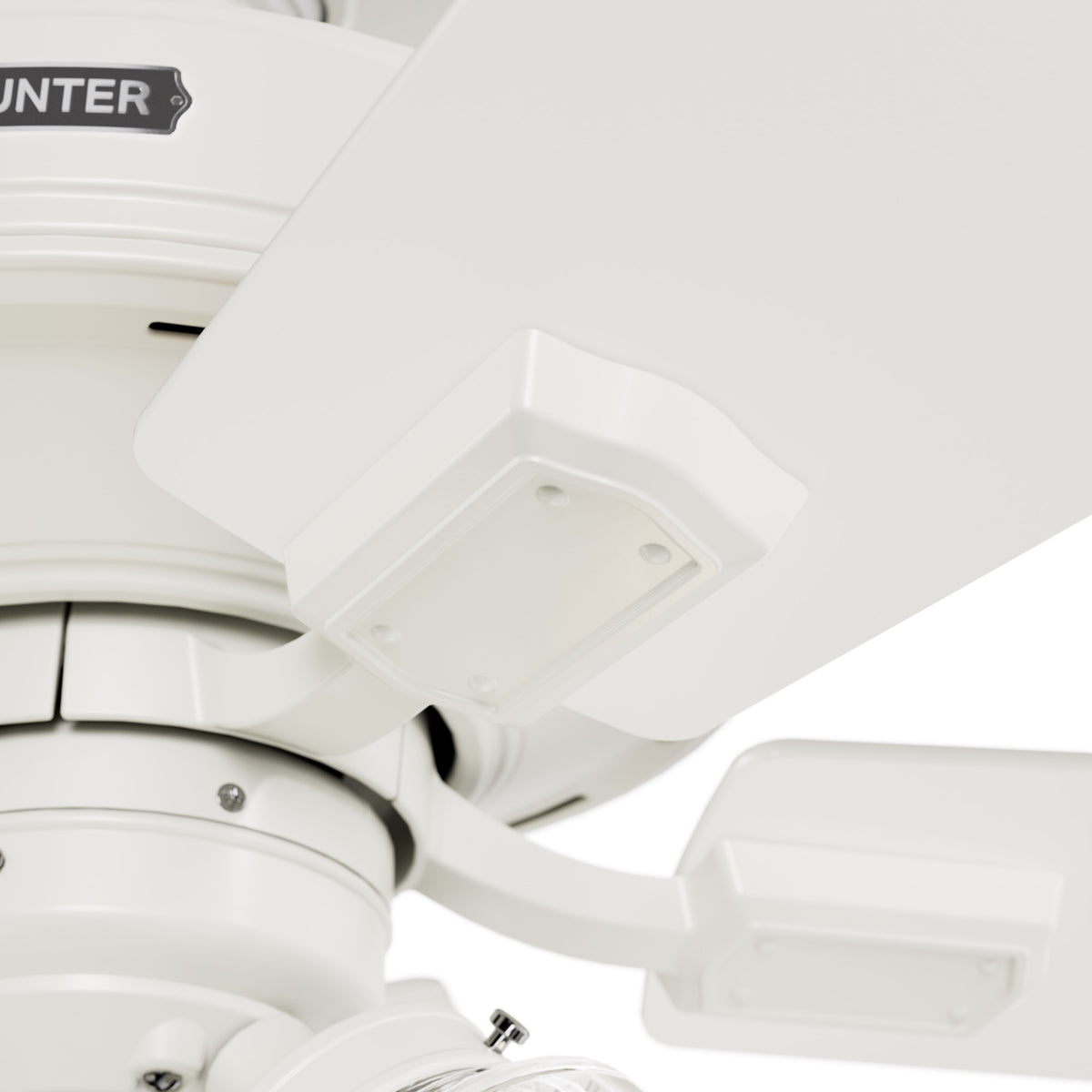 52 inch Crestfield HunterExpress Fresh White Ceiling Fan with LED Light Kit and Pull Chain