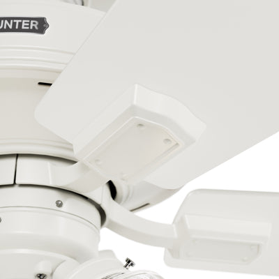 52 inch Crestfield HunterExpress Fresh White Ceiling Fan with LED Light Kit and Pull Chain